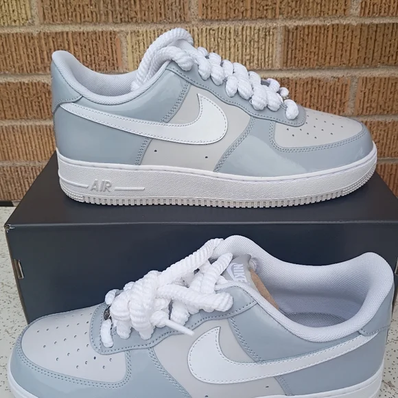 Nike Air Force 1 '07 LV8 Shoes Wolf Gray White Vast Gray Men's Size 10 - Picture 6 of 7